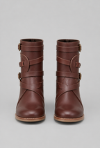 Buckle Ankle Boots with Block Heel Audrey Calvero