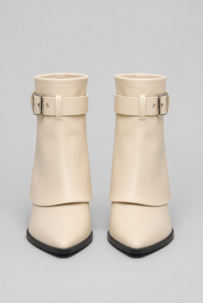 Pointed Toe Ankle Boots with Buckle Audrey Calvero