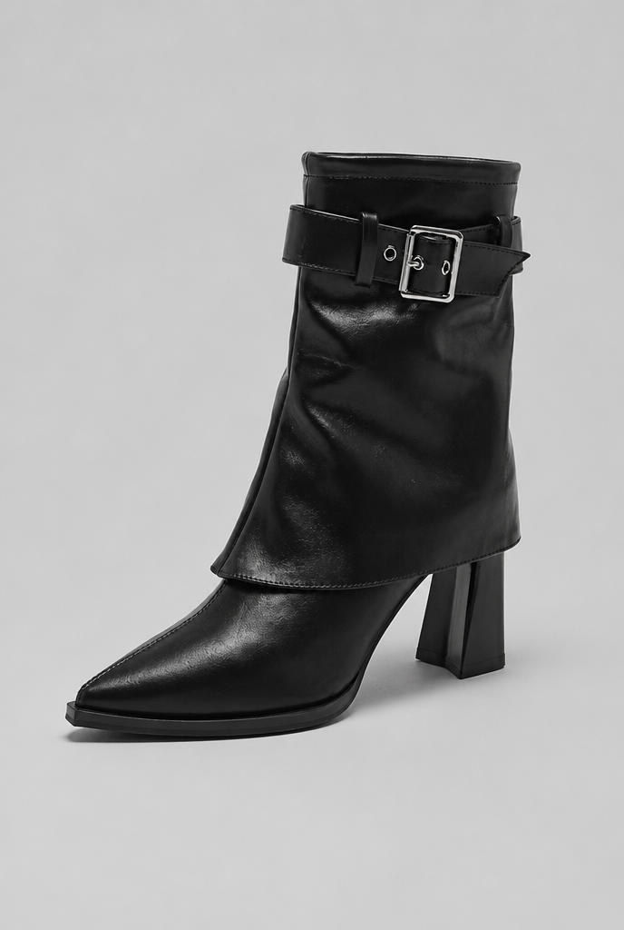 Pointed Toe Ankle Boots with Buckle Audrey Calvero