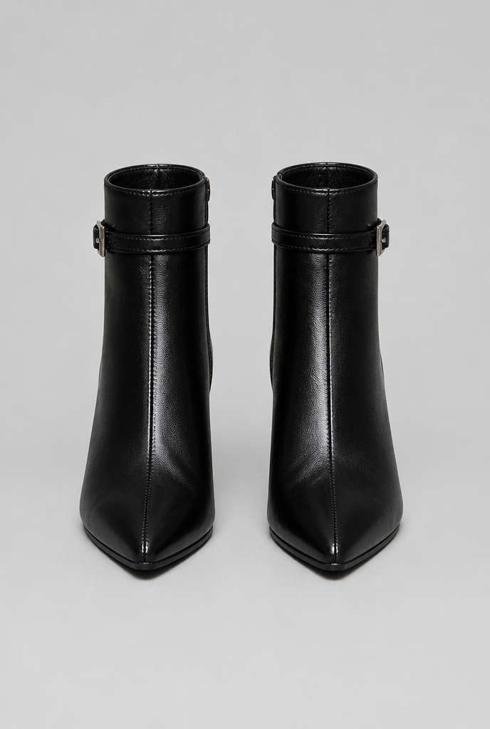 Pointed Toe Block Heel Ankle Boots Audrey Calvero