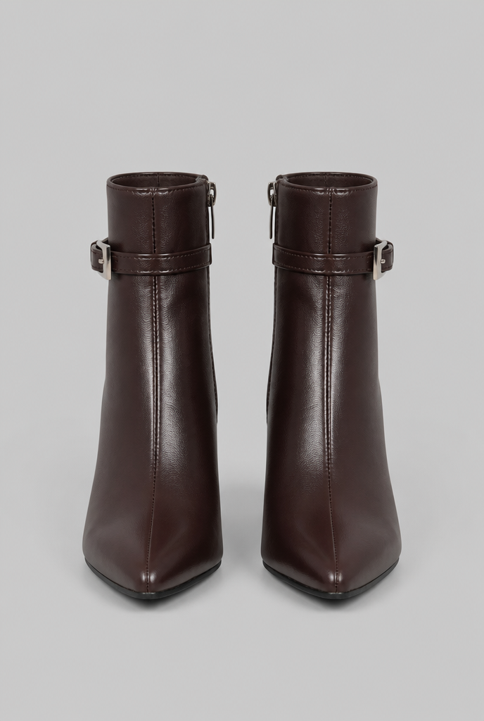 Pointed Toe Block Heel Ankle Boots Audrey Calvero