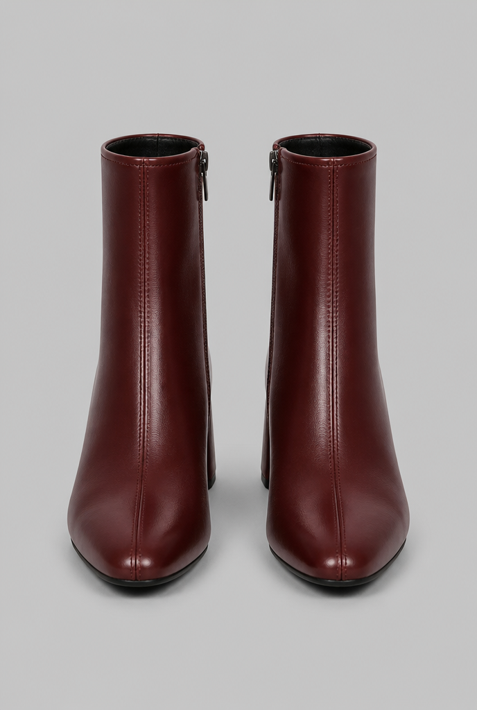 Square Toe Ankle Boots with Block Heel Audrey Calvero