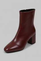 Square Toe Ankle Boots with Block Heel Audrey Calvero