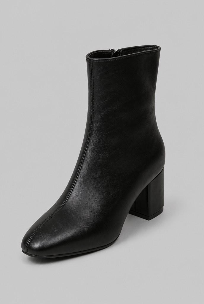 Square Toe Ankle Boots with Block Heel Audrey Calvero