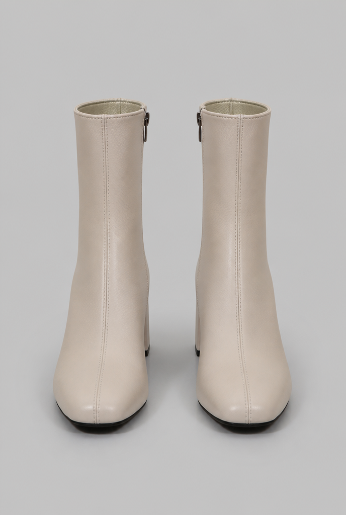 Square Toe Ankle Boots with Block Heel Audrey Calvero