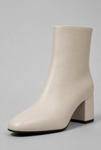 Square Toe Ankle Boots with Block Heel Audrey Calvero