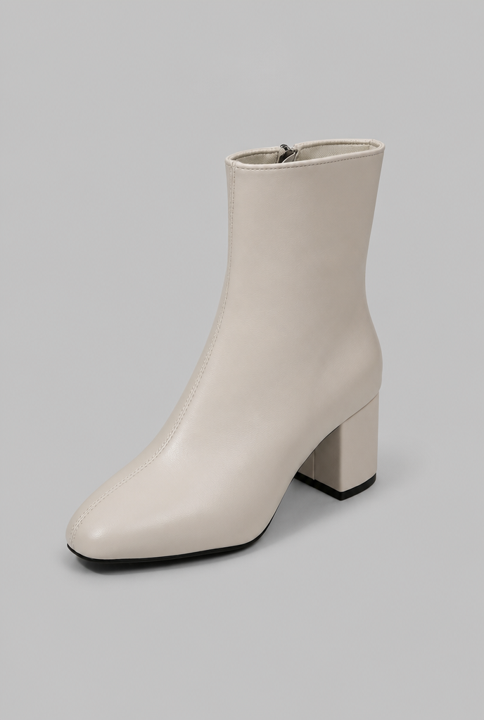 Square Toe Ankle Boots with Block Heel Audrey Calvero