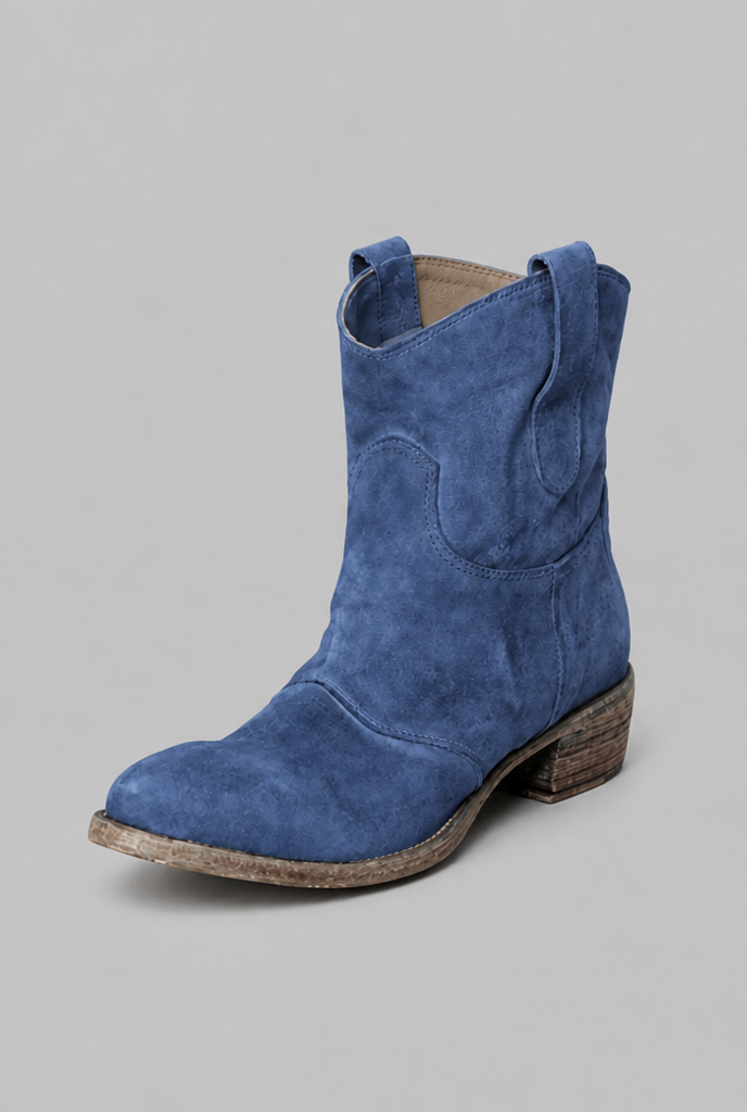Western Suede Ankle Boots Audrey Calvero