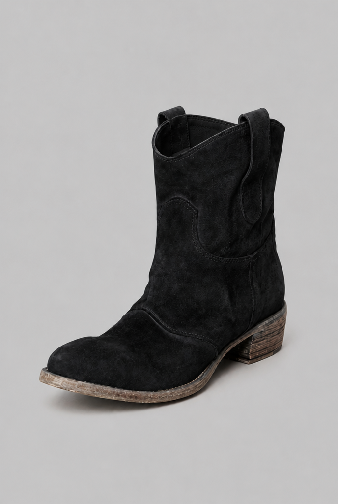 Western Suede Ankle Boots Audrey Calvero