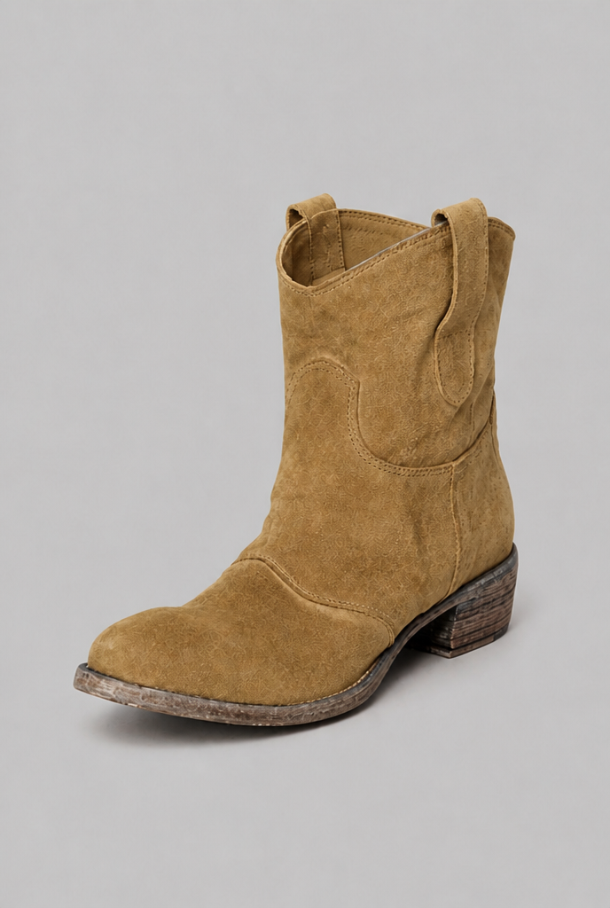 Western Suede Ankle Boots Audrey Calvero