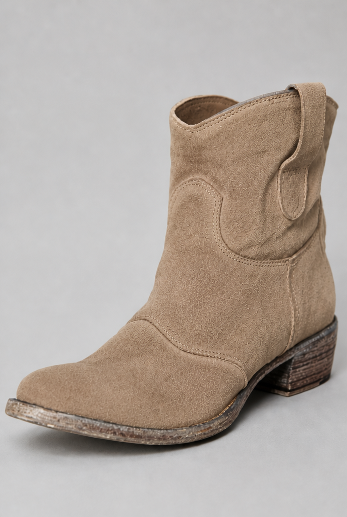 Western Suede Ankle Boots Audrey Calvero