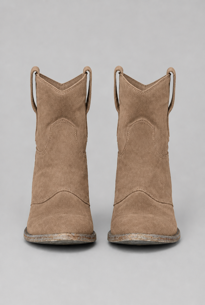 Western Suede Ankle Boots Audrey Calvero