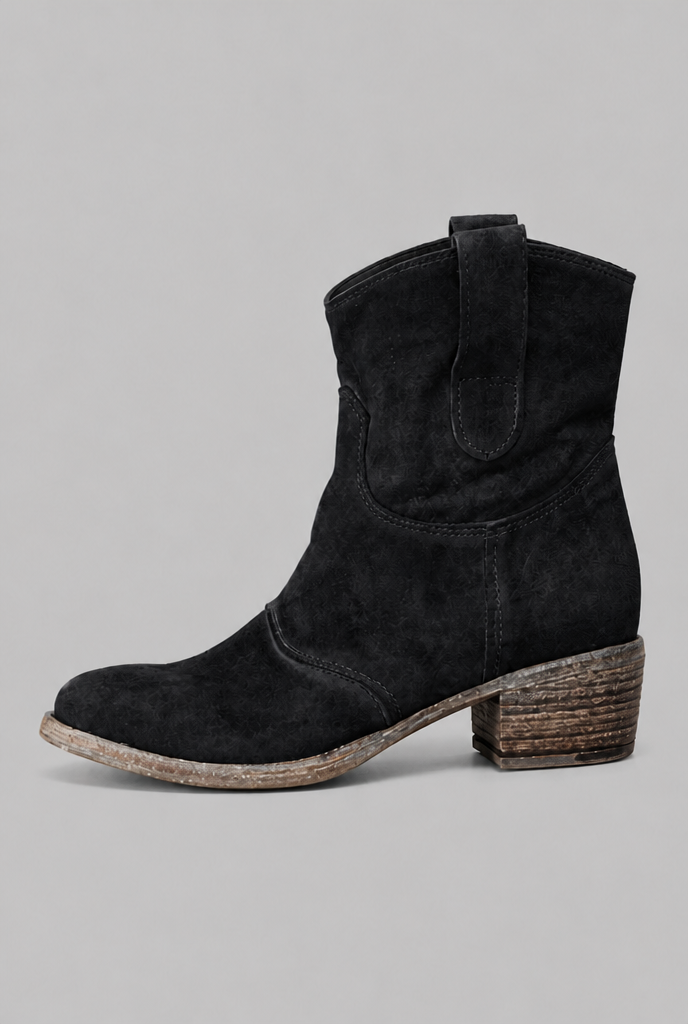 Western Suede Ankle Boots Audrey Calvero