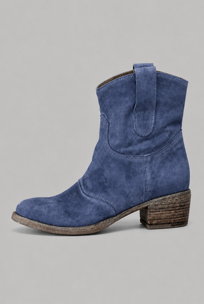 Western Suede Ankle Boots Audrey Calvero