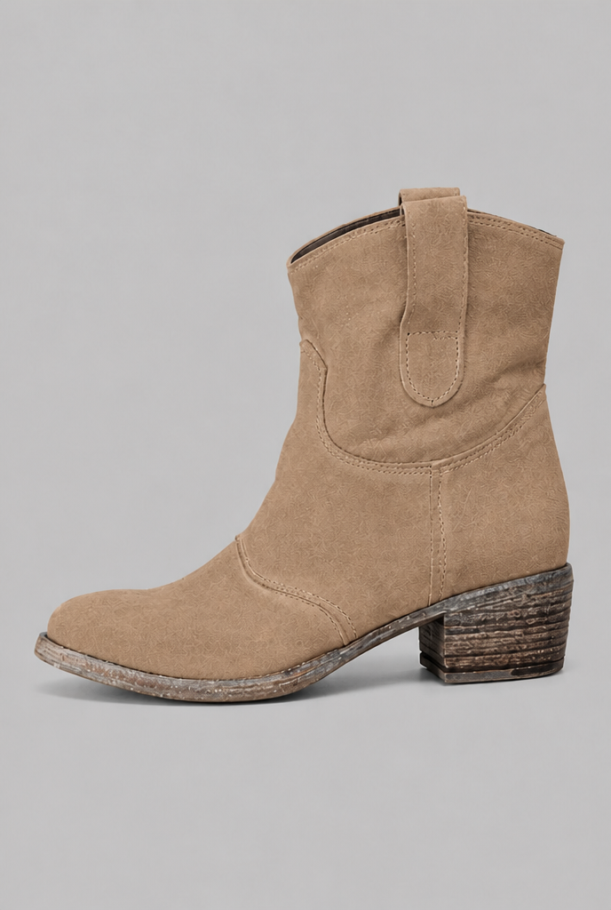 Western Suede Ankle Boots Audrey Calvero