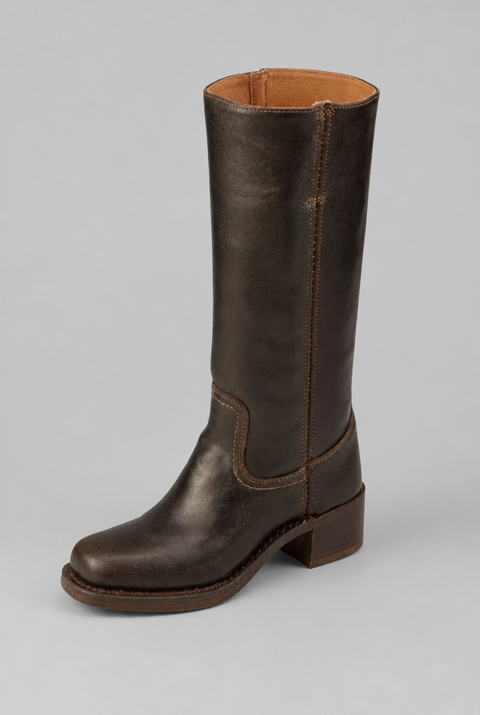 Knee High Leather Boots Audrey Calvero