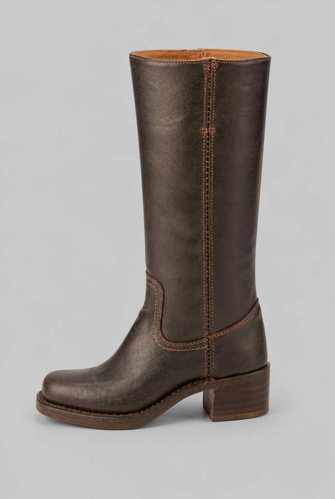 Knee High Leather Boots Audrey Calvero