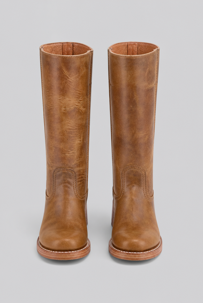 Knee High Leather Boots Audrey Calvero