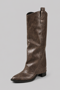 Slouchy Knee High Leather Boots Audrey Calvero
