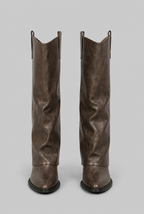 Slouchy Knee High Leather Boots Audrey Calvero