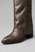 Slouchy Knee High Leather Boots Audrey Calvero