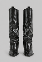 Slouchy Knee High Leather Boots Audrey Calvero