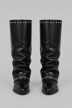 Sequin Knee High Leather Boots Audrey Calvero