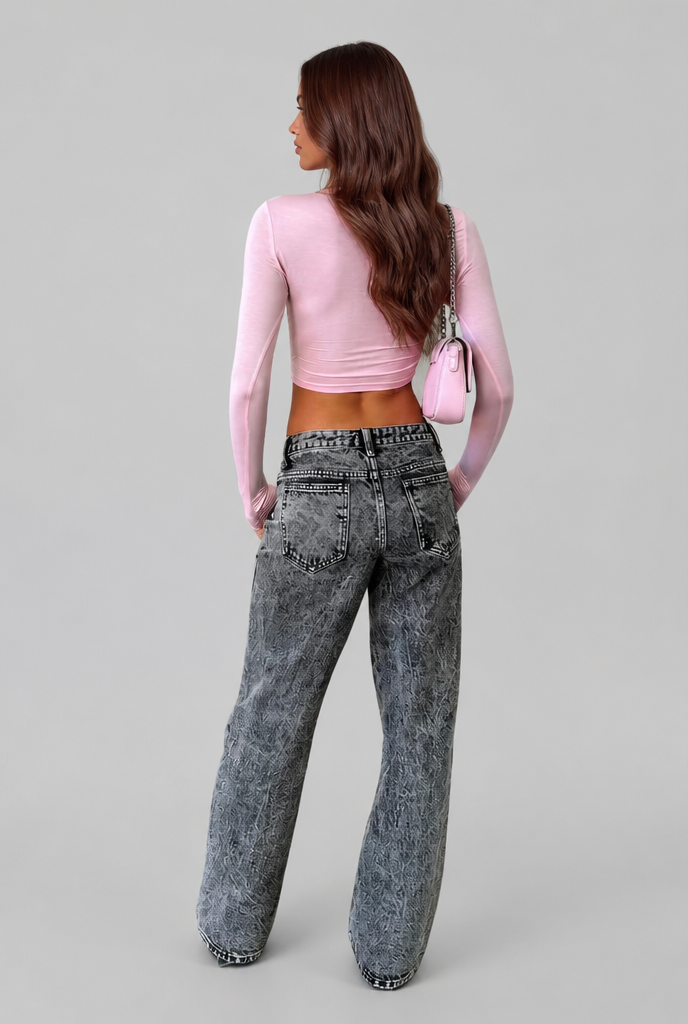 Low Rise Wide Leg Jeans Audrey Calvero