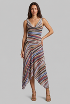 Striped Draped Midi Dress Audrey Calvero