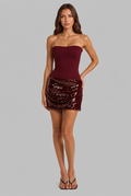 Strapless Sparkly Mini Dress Audrey Calvero