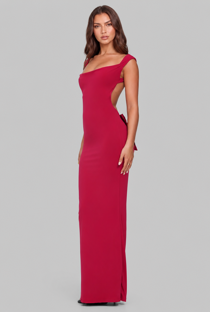 Christmas Dress with Open Back Bow Audrey Calvero