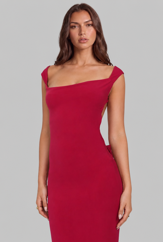 Christmas Dress with Open Back Bow Audrey Calvero