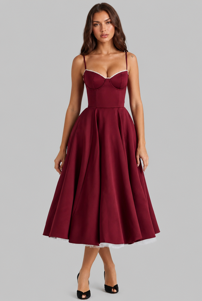 Wedding Guest Midi Dress Audrey Calvero