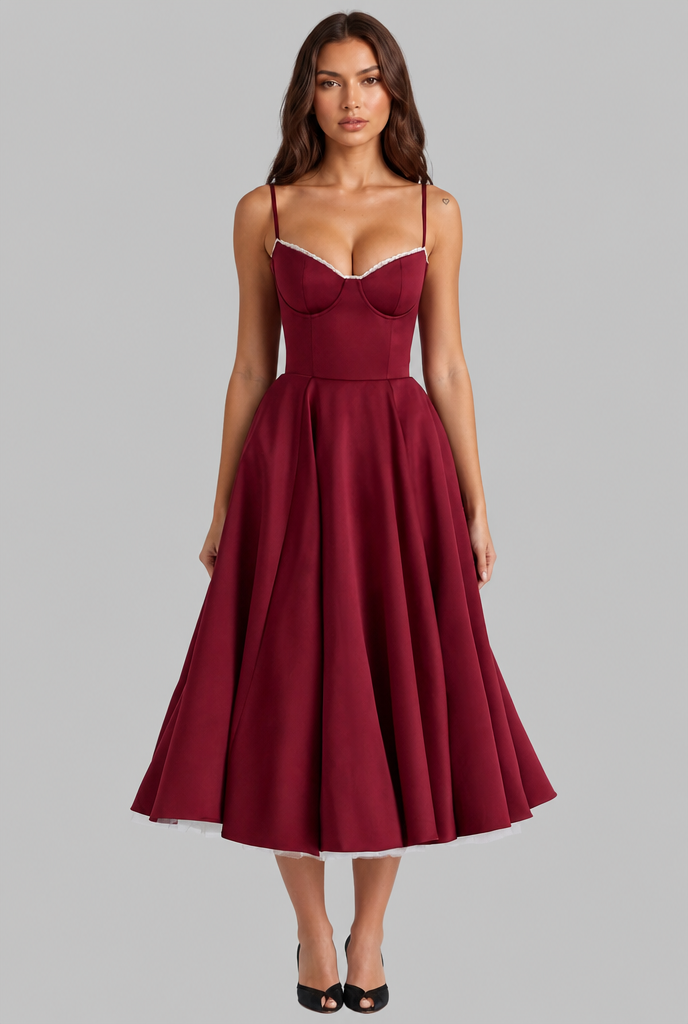Wedding Guest Midi Dress Audrey Calvero