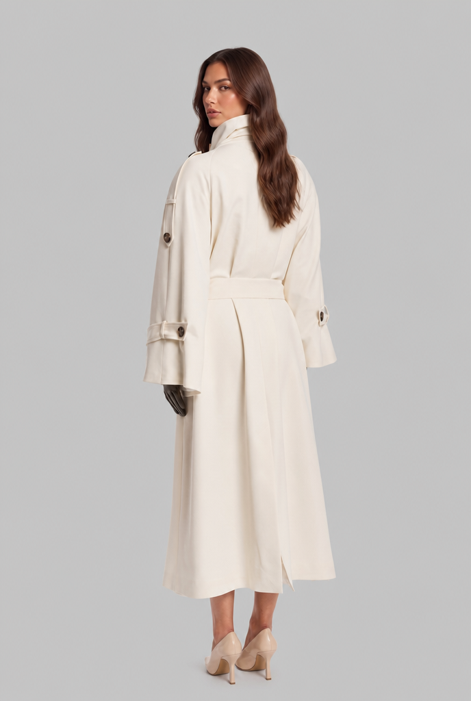 Trench Coat with Funnel Neck Collar Audrey Calvero