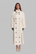 Trench Coat with Funnel Neck Collar Audrey Calvero