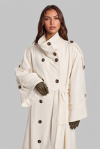 Trench Coat with Funnel Neck Collar Audrey Calvero