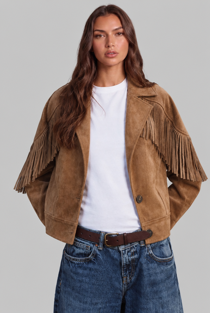 Fringe Suede Jacket Audrey Calvero