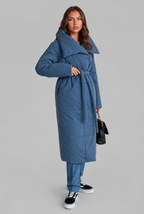 Long Puffer Coat with Oversized Collar Audrey Calvero