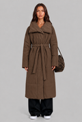 Long Puffer Coat with Oversized Collar Audrey Calvero