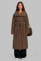 Long Puffer Coat with Oversized Collar Audrey Calvero