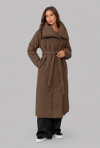 Long Puffer Coat with Oversized Collar Audrey Calvero