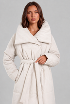 Long Puffer Coat with Oversized Collar Audrey Calvero