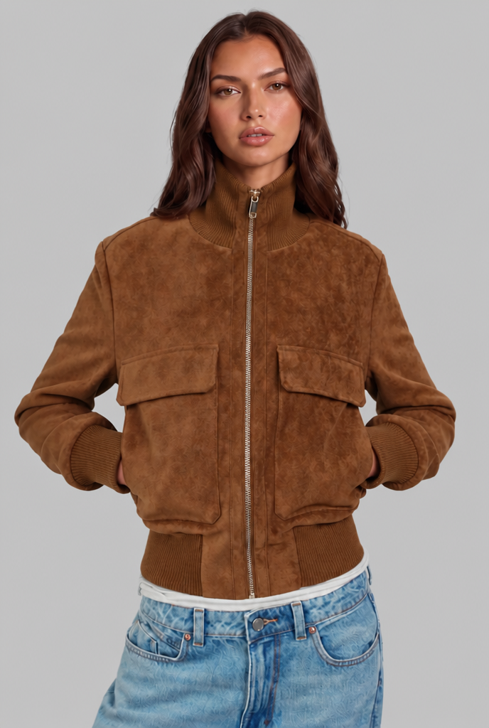 Suede Bomber Jacket Audrey Calvero