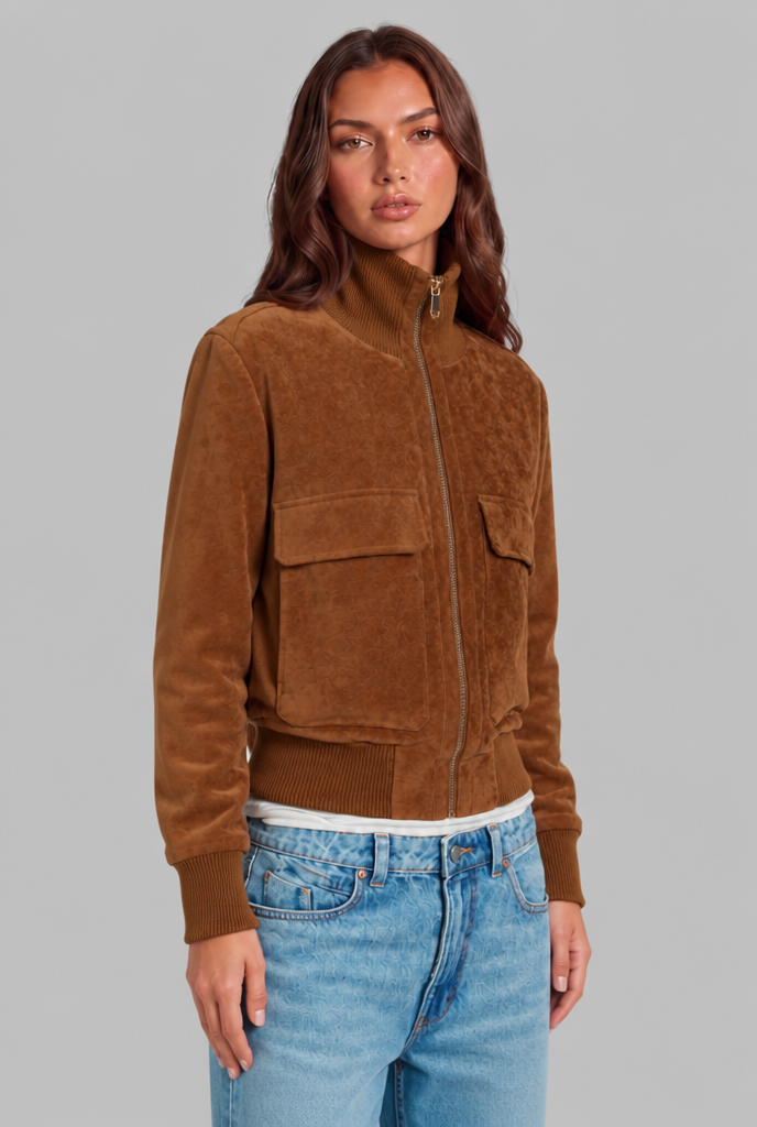 Suede Bomber Jacket Audrey Calvero