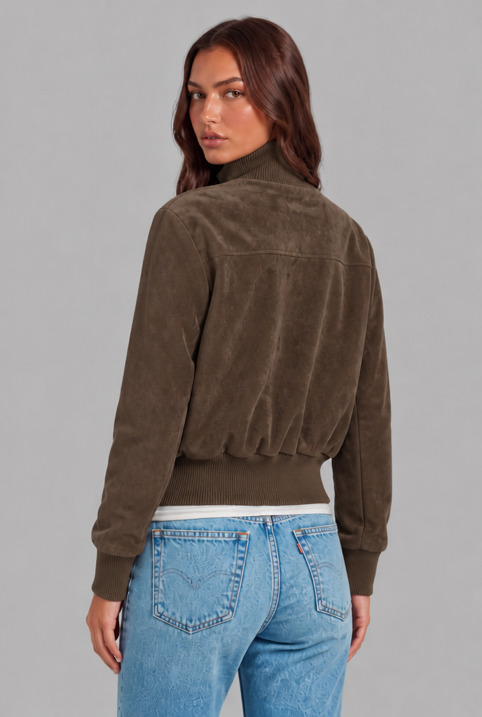 Suede Bomber Jacket Audrey Calvero