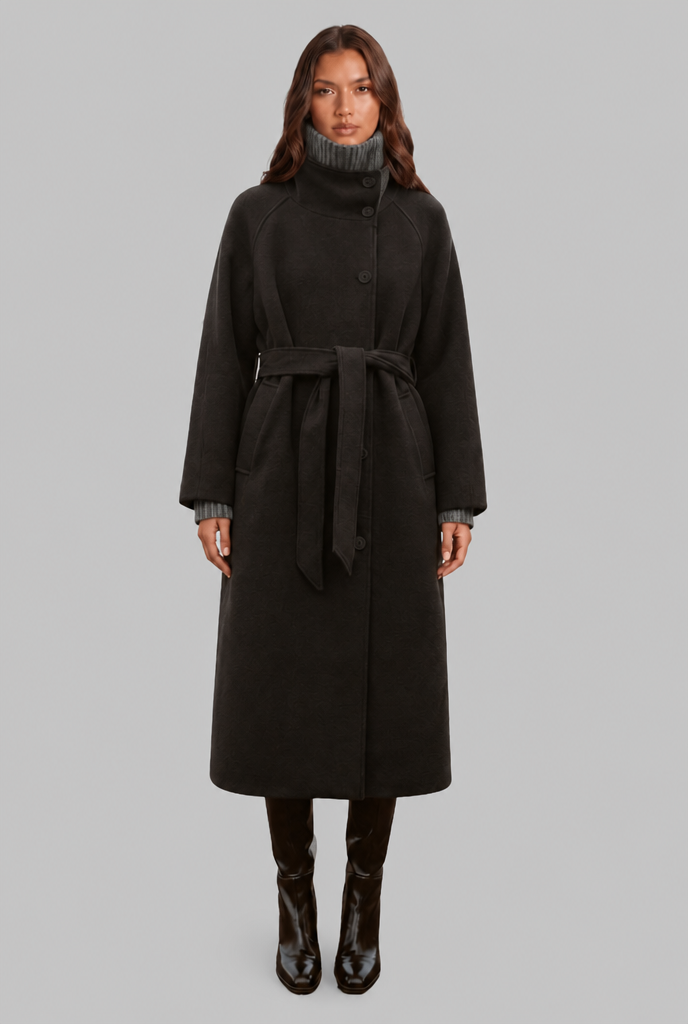 Belted Longline Wool Coat