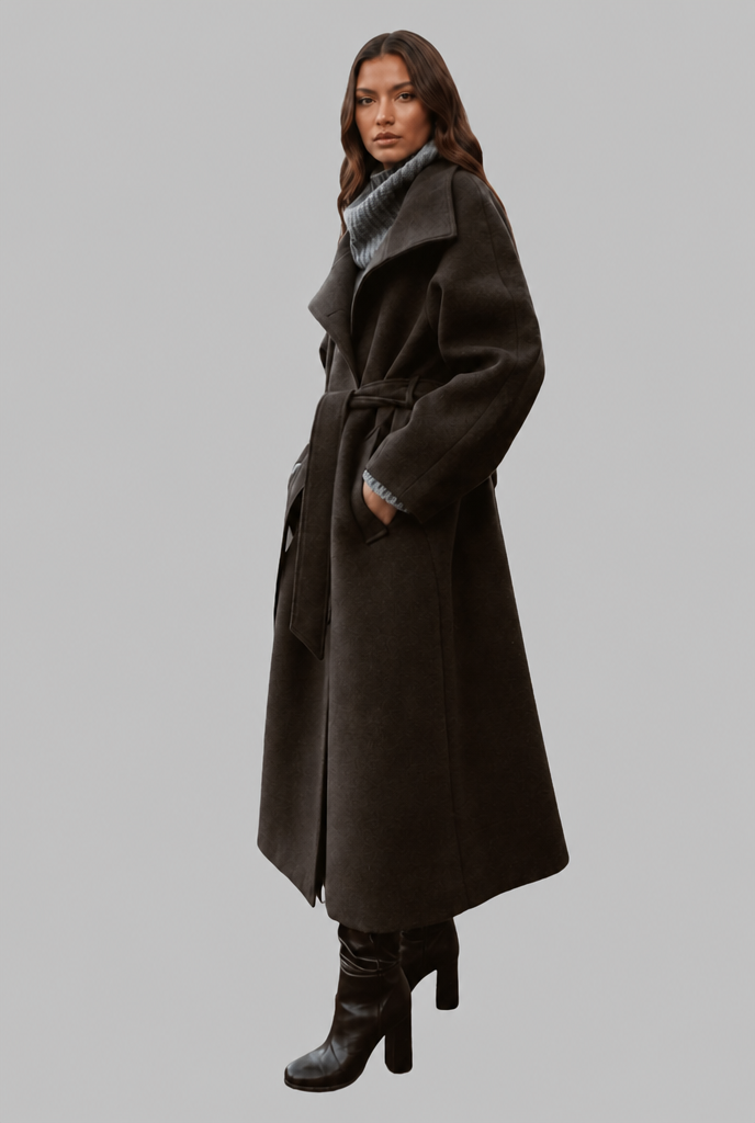 Belted Longline Wool Coat