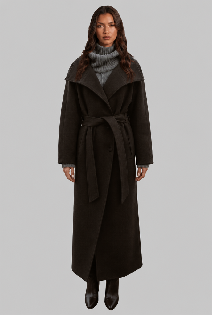 Belted Longline Wool Coat