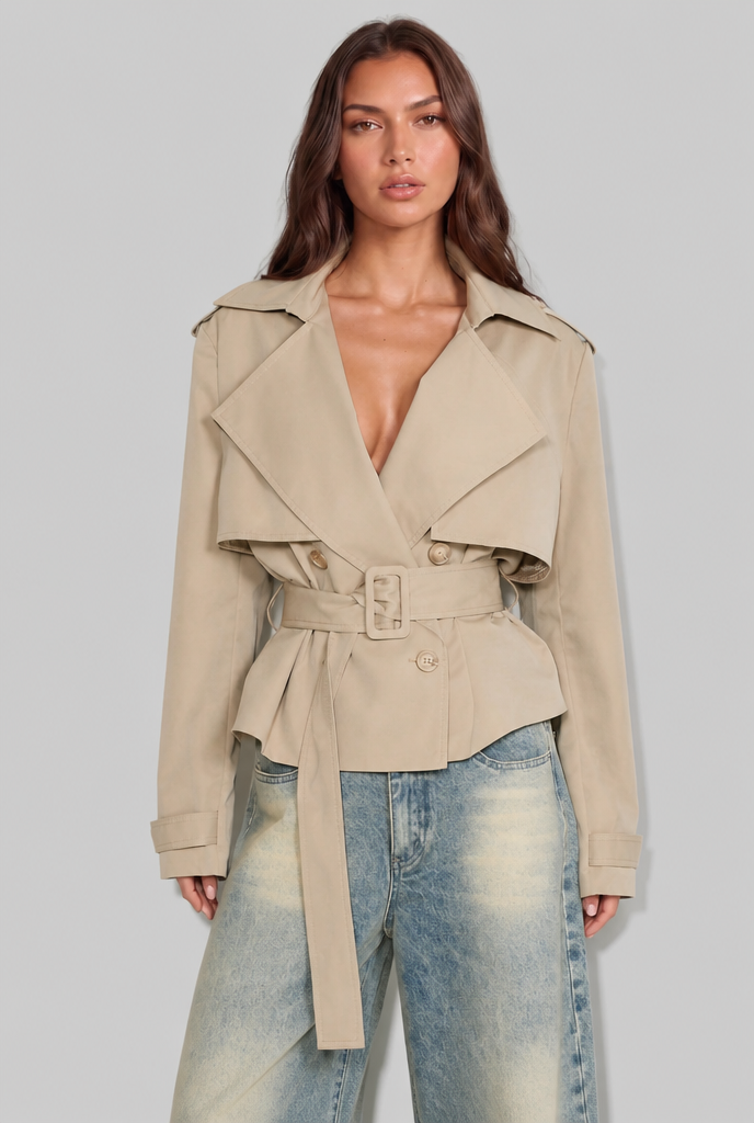 Anna Cropped Trench Jacket